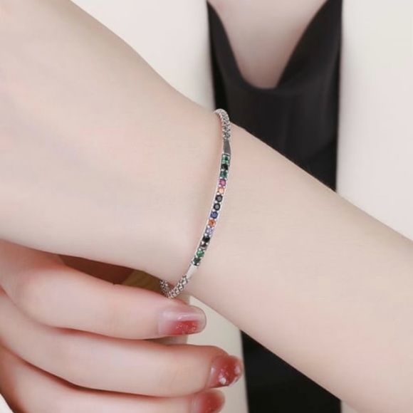 Solid Sterling Silver 925 Cuff Bangle Bracelet - Picture 3 of 13